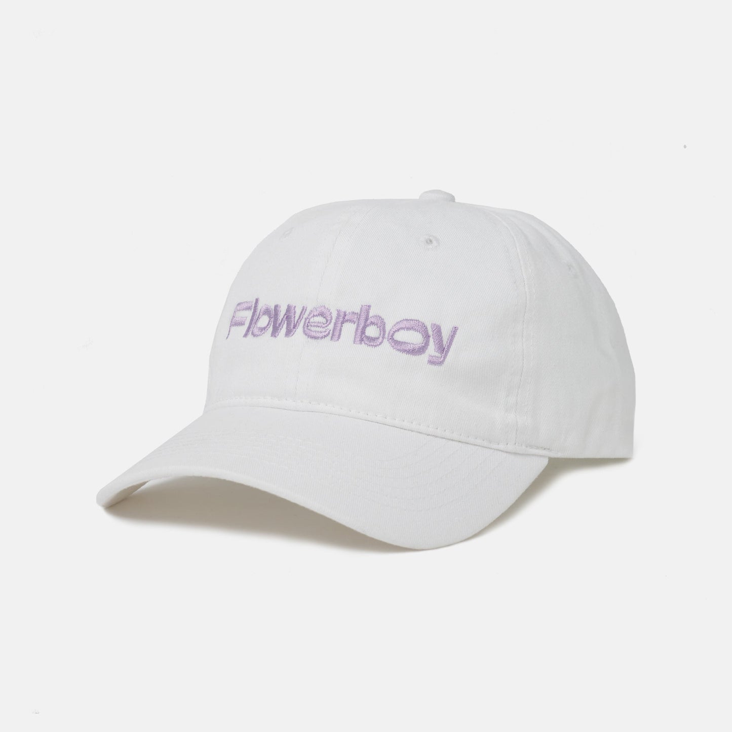 FLOWERBOY PROJECT EMBROIDERED DAD HAT | WHITE & LILAC