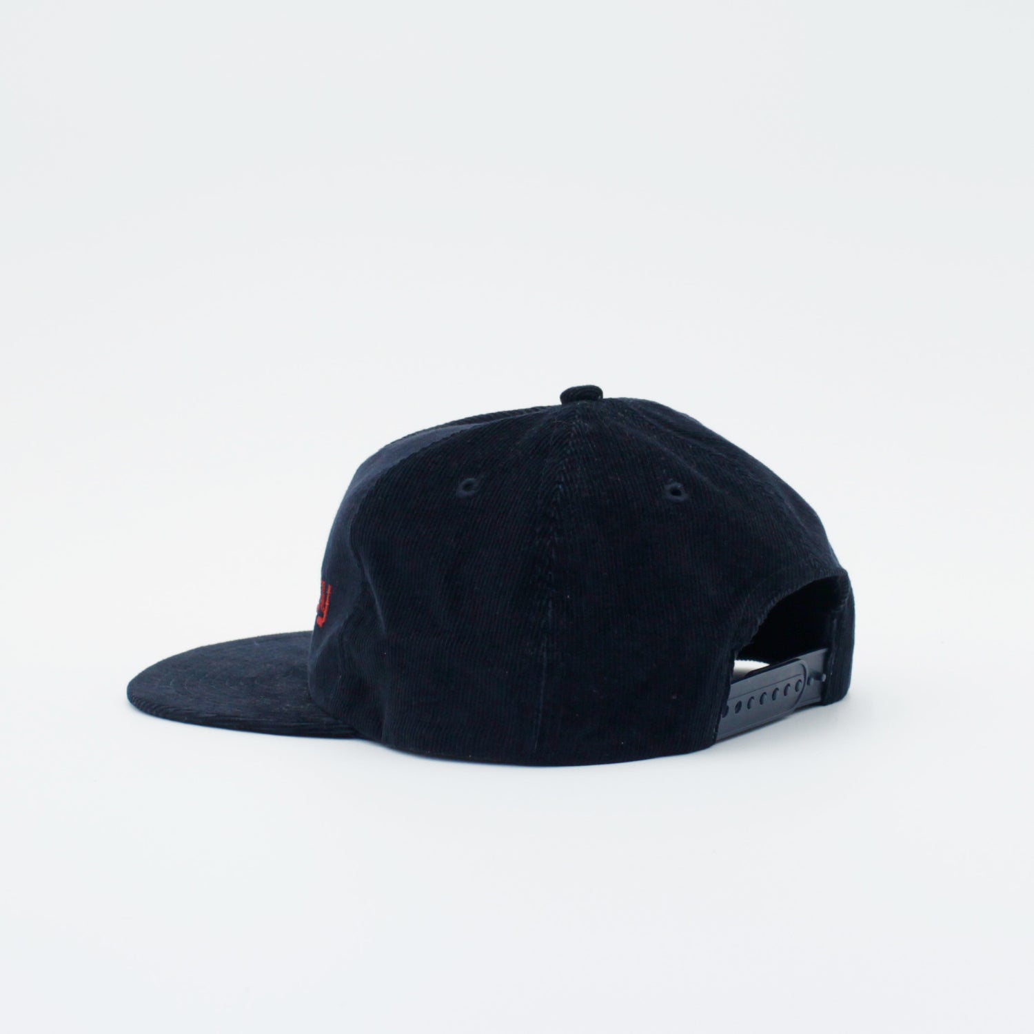 Flowerboy Project Embroidered Corduroy Snapback Cap | Navy & Red