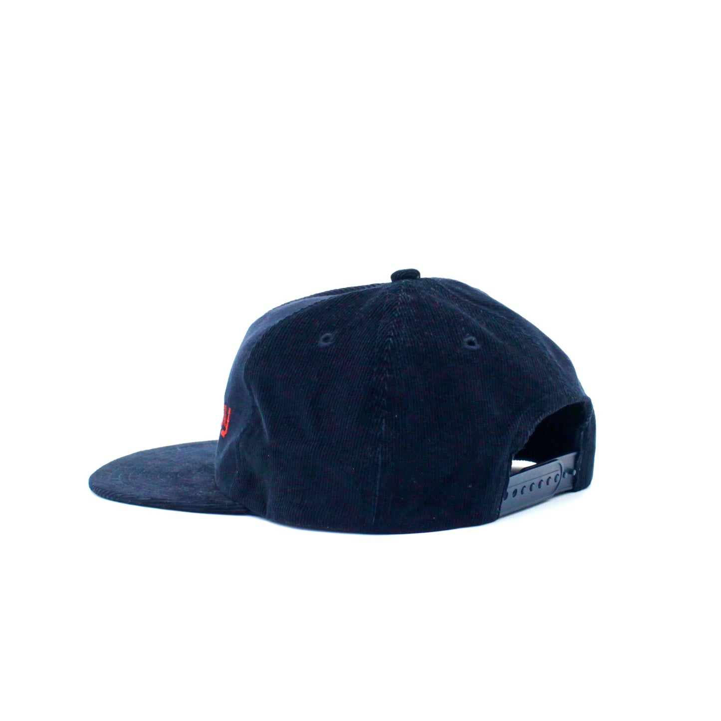 Flowerboy Project Embroidered Corduroy Snapback Cap | Navy & Red