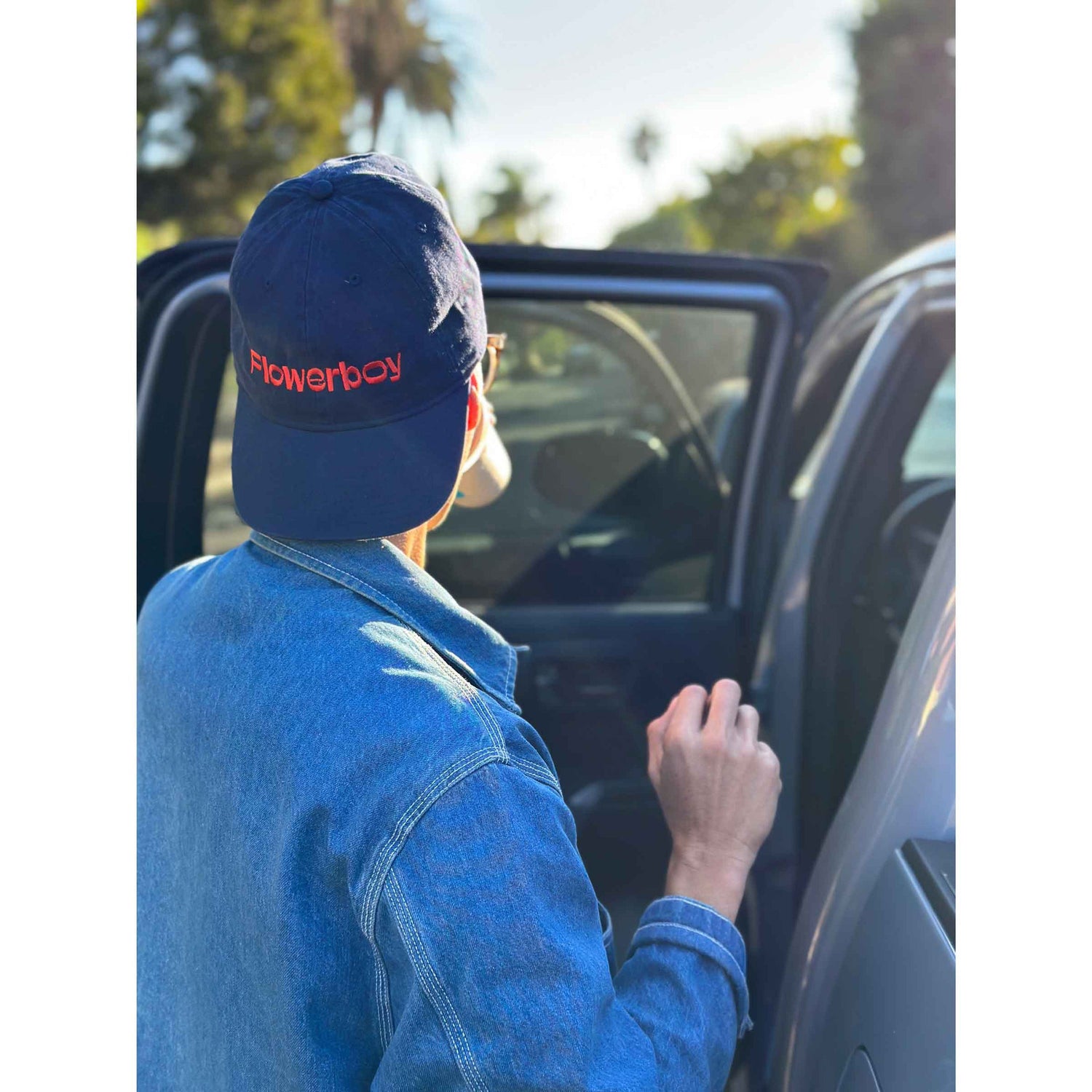 FLOWERBOY PROJECT EMBROIDERED DAD HAT | NAVY & ORANGE