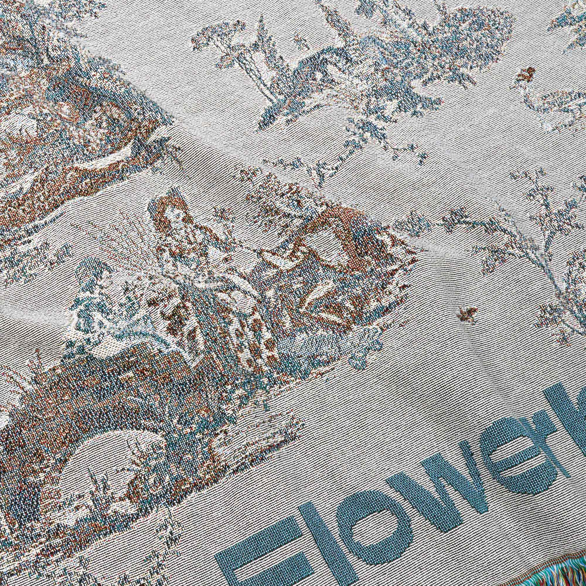 Flowerboy Project Toile Throw Blanket White