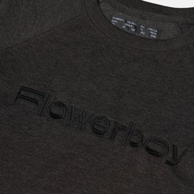 Flowerboy Project Crewneck | Washed Black - Front Detail